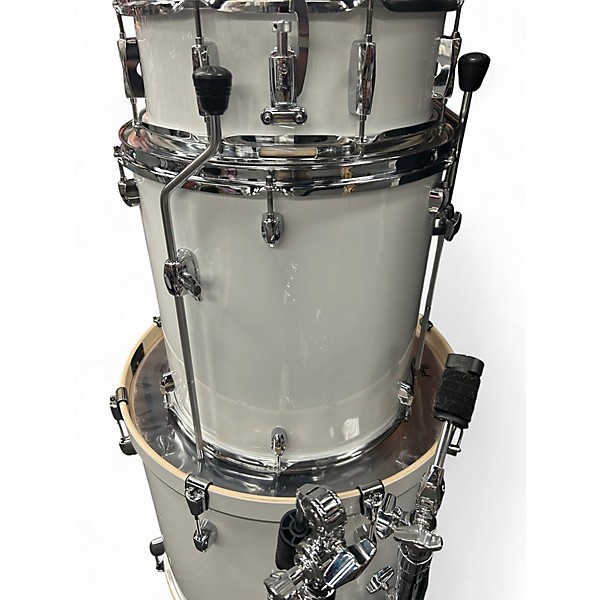 Used Pearl 5 Piece Export WHITE Drum Kit