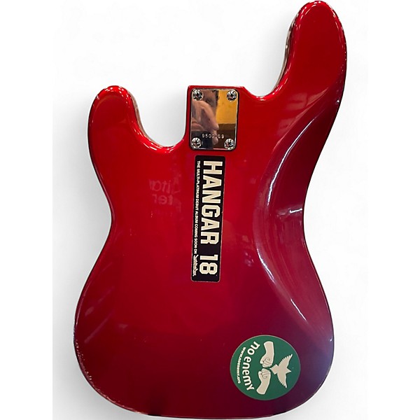 Used Samick lb11r Candy Apple Red Metallic Electric Bass Guitar