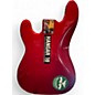 Used Samick lb11r Candy Apple Red Metallic Electric Bass Guitar