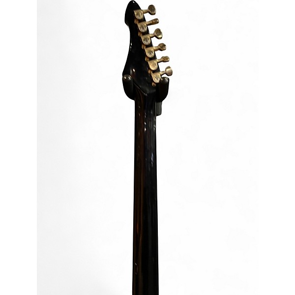 Vintage 1980s Aria Pro II ZZ Custom Black and White Solid Body Electric Guitar