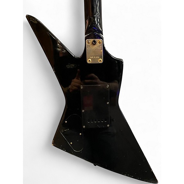 Vintage 1980s Aria Pro II ZZ Custom Black and White Solid Body Electric Guitar