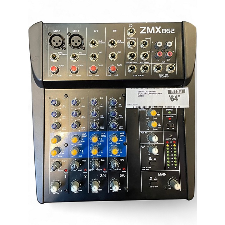 Used Alto ZMX862 6-Channel Unpowered Mixer | Guitar Center