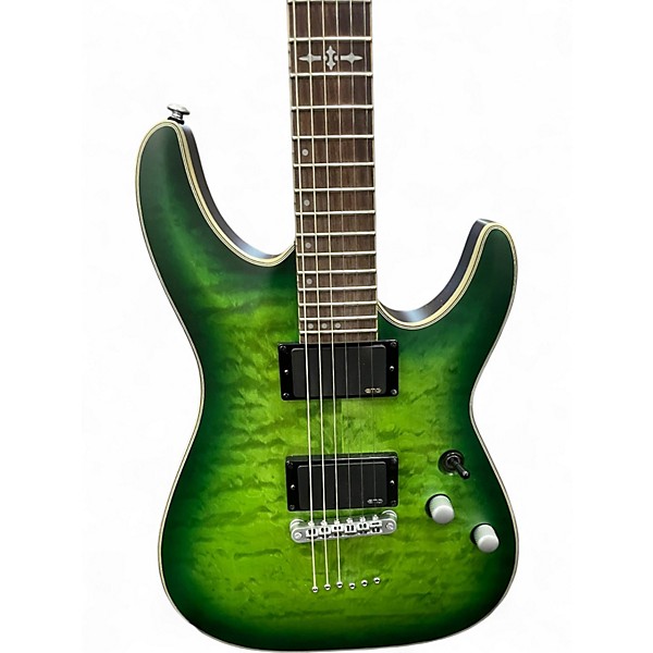 Used Schecter Guitar Research C1 Platinum greenburst Solid Body Electric Guitar