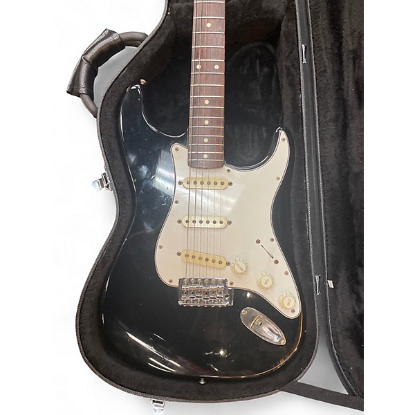 Vintage 1980s Squier Standard Stratocaster Black Solid Body Electric Guitar