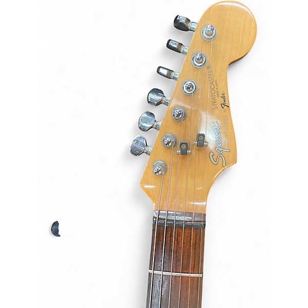 Vintage 1980s Squier Standard Stratocaster Black Solid Body Electric Guitar