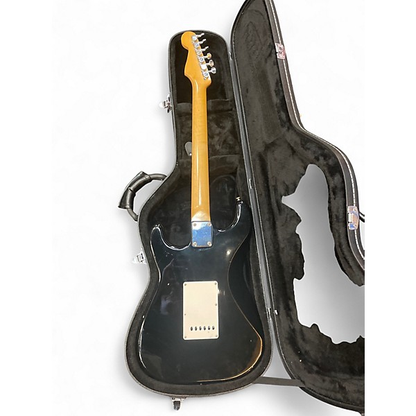 Vintage 1980s Squier Standard Stratocaster Black Solid Body Electric Guitar