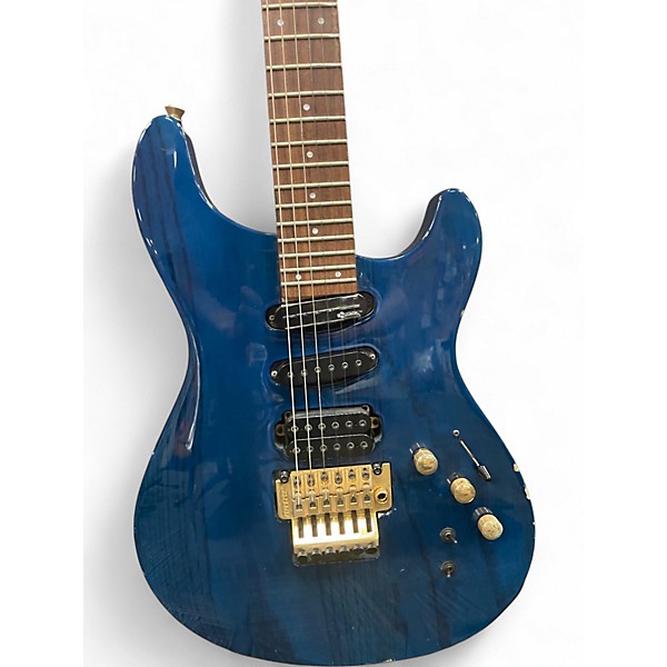 Used Fernandes Dragonfly Trans Blue Solid Body Electric Guitar