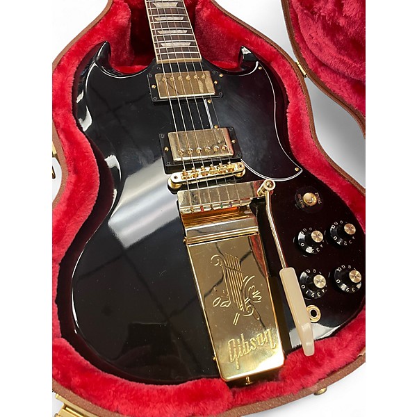 Used 2025 Gibson 1961 REISSUE SG STANDARD MAESTRO Ebony Solid Body Electric Guitar