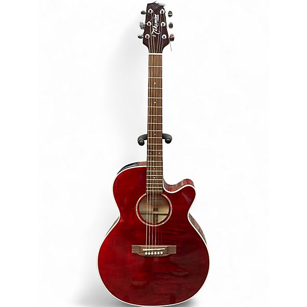 Used Takamine EG440C Crimson Red Trans Acoustic Electric Guitar