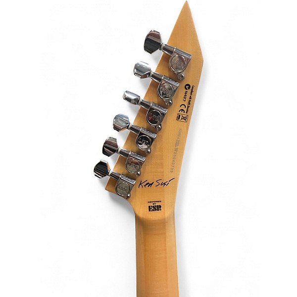 Used ESP LTD KEN SUSI KSM6 EVERTUNE Metallic Silver Solid Body Electric Guitar