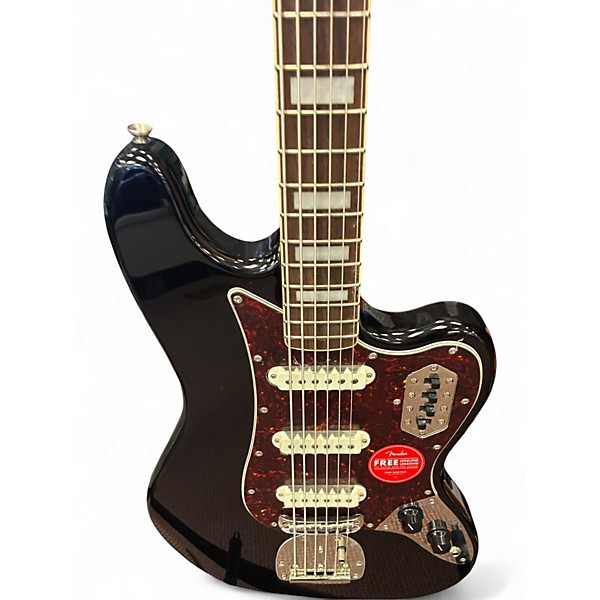 Used Squier Vintage Modified Bass VI Black Electric Bass Guitar