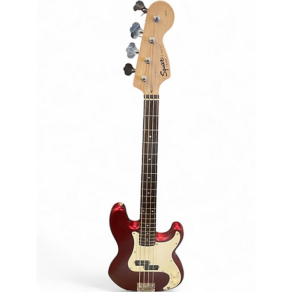Used Squier Affinity Precision Bass Candy Apple Red Electric Bass Guitar