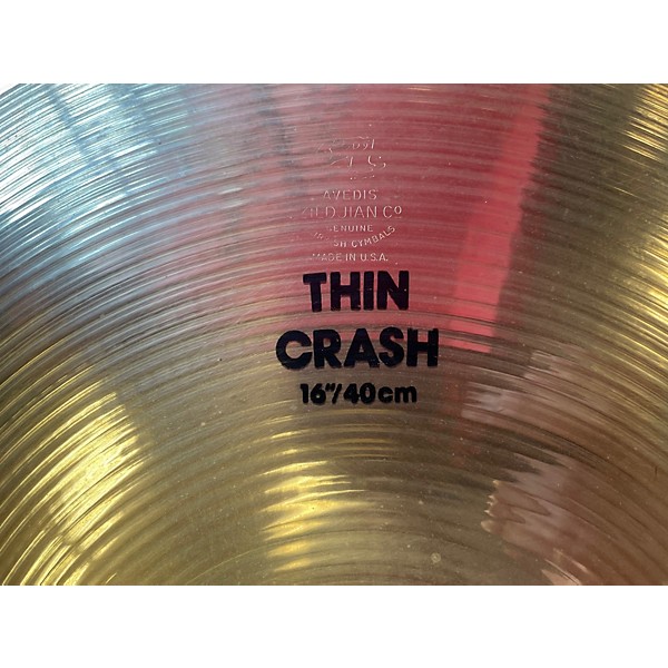 Used Zildjian 16in Thin Crash Cymbal