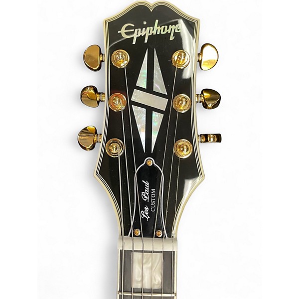 Used Epiphone Les Paul Custom Black Solid Body Electric Guitar