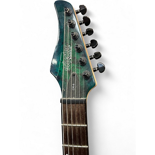 Used Schecter Guitar Research CR-6 AQUA BURST Solid Body Electric Guitar