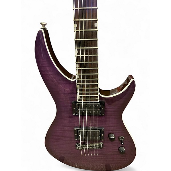 Used ESP LTD H3-1000 See Thru Purple Sunburst Solid Body Electric Guitar