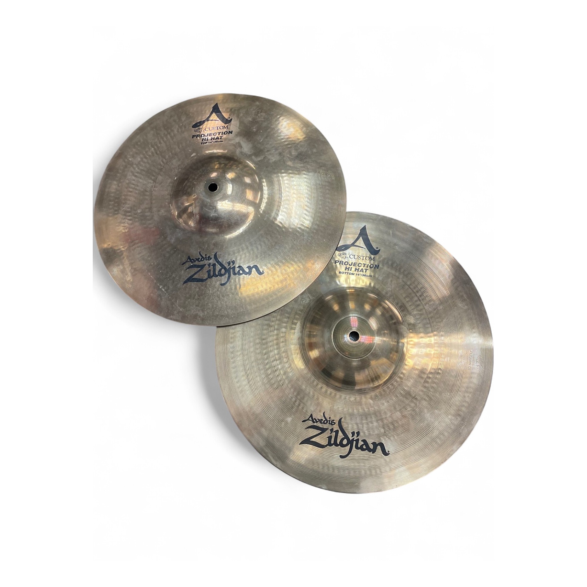 Used Zildjian 14in A CUSTOM PROJECTION HI HAT PAIR Cymbal 33