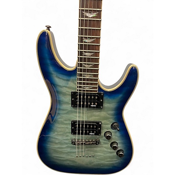 Used Schecter Guitar Research Omen Extreme 6 Blue Solid Body Electric Guitar