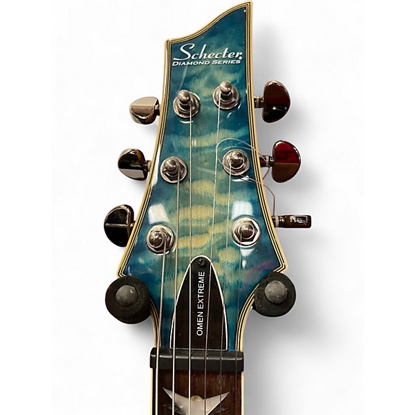 Used Schecter Guitar Research Omen Extreme 6 Blue Solid Body Electric Guitar