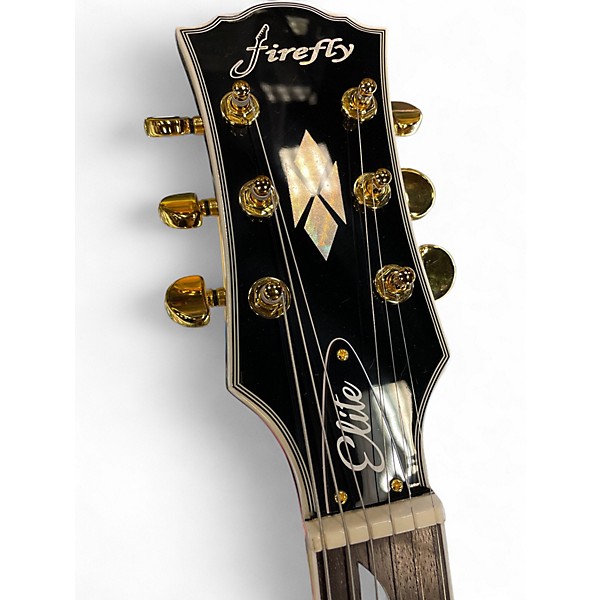 Used Firefly FFSP Elite LP Custom Style Flames Inlay White Solid Body Electric Guitar