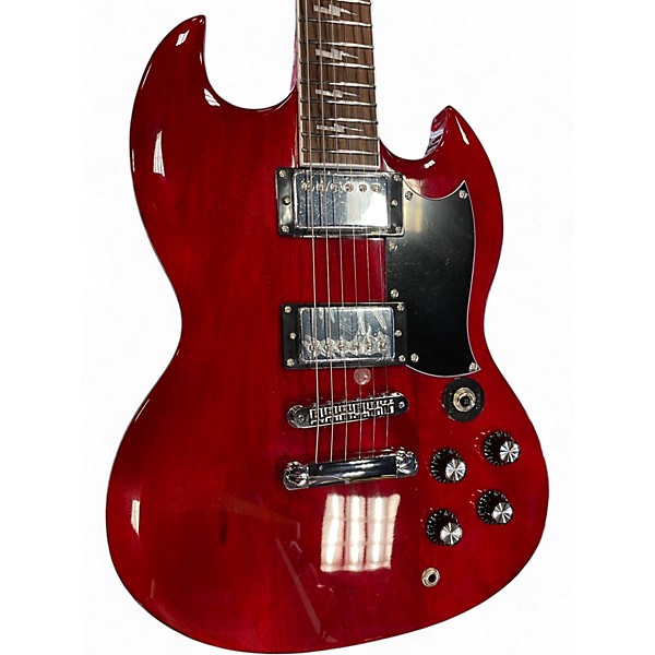 Used Firefly FFLG Classic SG Style Lightning Bolt Fretboard Cherry Solid Body Electric Guitar