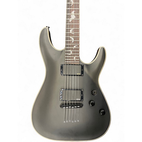 Used Schecter Guitar Research Damien Platinum Satin Black Solid Body Electric Guitar