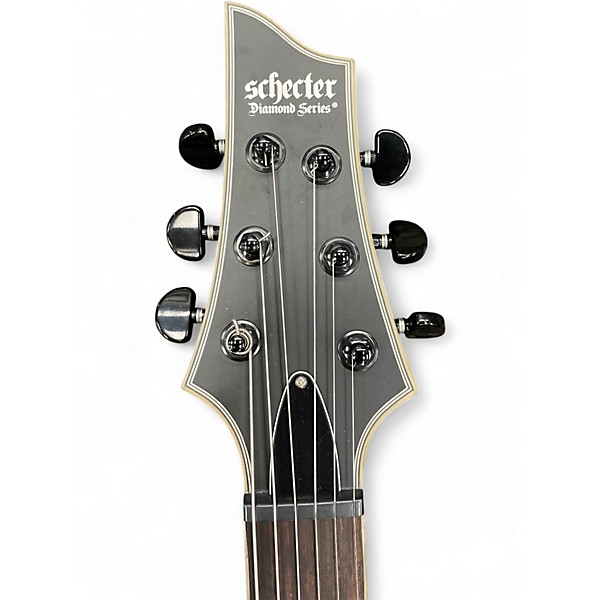 Used Schecter Guitar Research Damien Platinum Satin Black Solid Body Electric Guitar