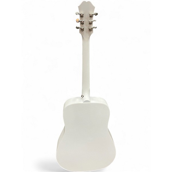 Used Epiphone Dove Pro White Acoustic Electric Guitar