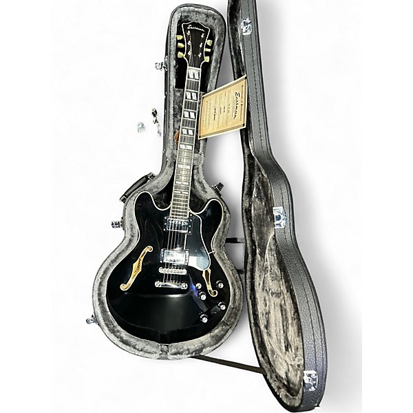 Used Eastman T486 Black Hollow Body Electric Guitar