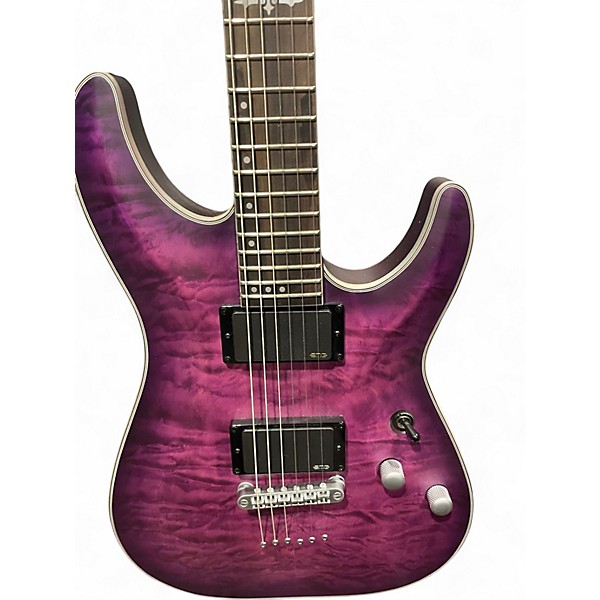Used Schecter Guitar Research C1 Platinum PURPLE BURST Solid Body Electric Guitar
