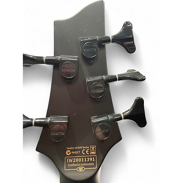 Used Schecter Guitar Research STILETTO STEALTH-5 Black Electric Bass Guitar