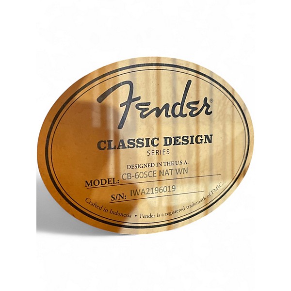 Used Fender CB-60SCE Natural Acoustic Bass Guitar