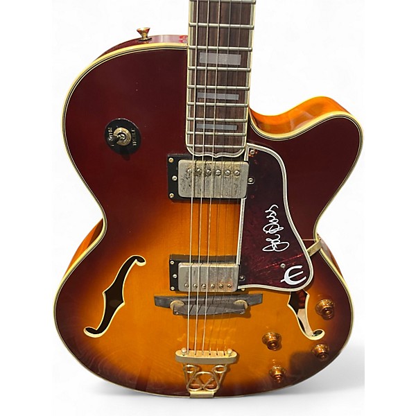 Used Epiphone Joe Pass Emperor II Heritage Cherry Sunburst Hollow Body Electric Guitar