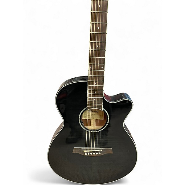 Used Ibanez aeg240 Trans Black Acoustic Electric Guitar