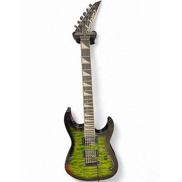 Used Jackson Dinky JS20 DKQ 2PT Transparent Green Solid Body Electric Guitar