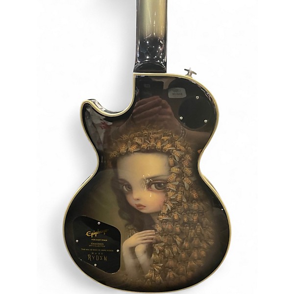 Used 2022 Epiphone Adam Jones Les Paul Custom Silver Burst Solid Body Electric Guitar