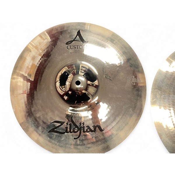Used Zildjian 14in A Custom Hi Hat Pair Cymbal