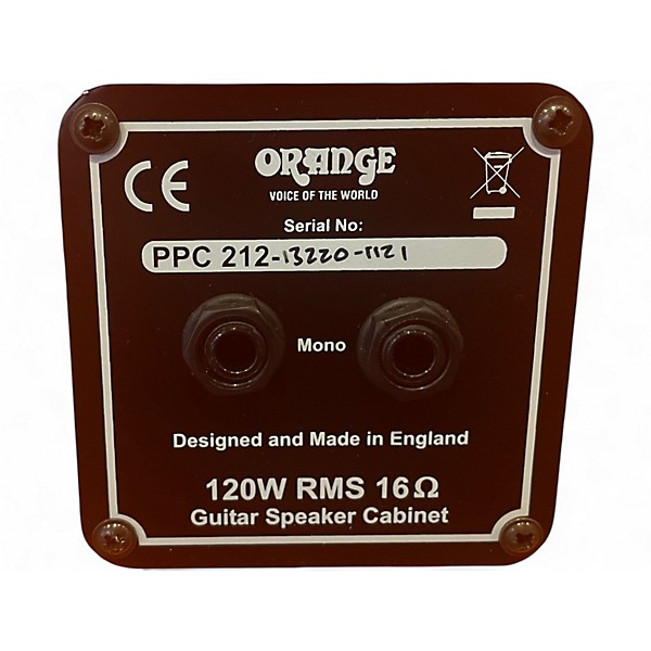 Used Orange Amplifiers PPC212C 2x12 Guitar Cabinet