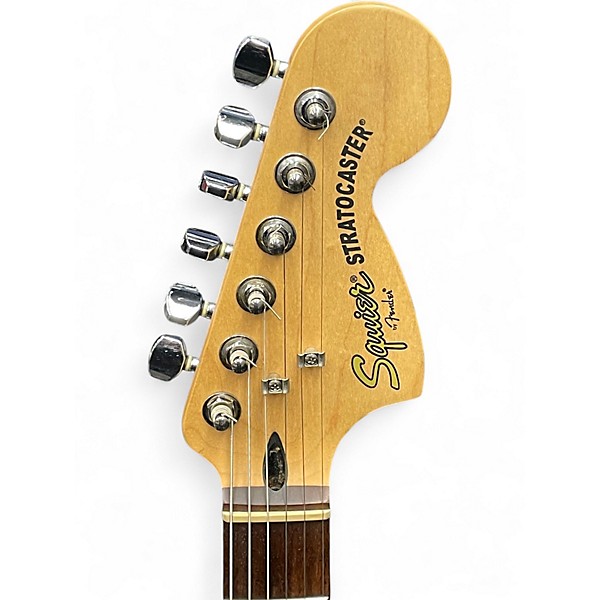 Used Squier Deluxe Hot Rails Stratocaster White Solid Body Electric Guitar