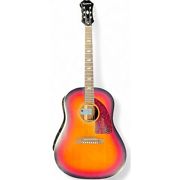 Used Epiphone FT79 Masterbilt Texan Faded Cherry Aged Gloss Acoustic Electric Guitar