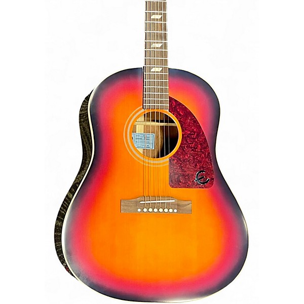 Used Epiphone FT79 Masterbilt Texan Faded Cherry Aged Gloss Acoustic Electric Guitar