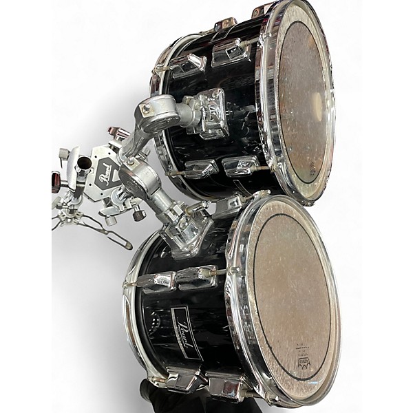 Used Pearl 2 Piece carbon fiber toms Black Acoustic Drum Pack