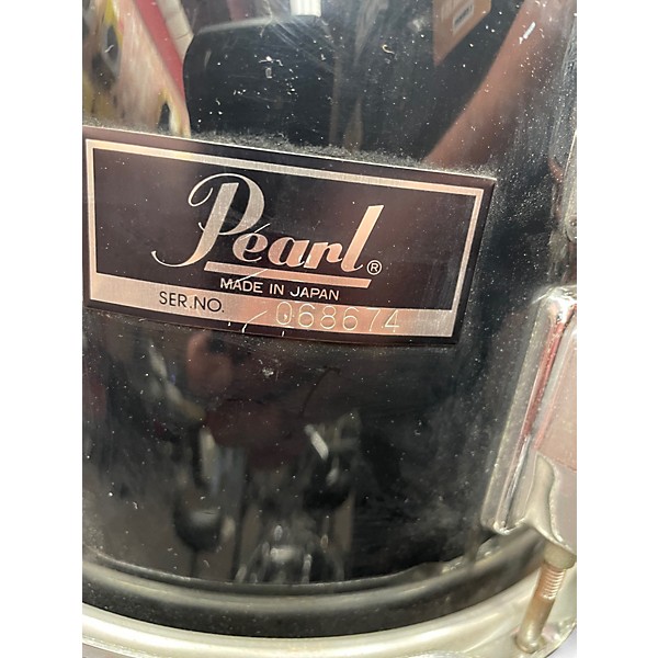 Used Pearl 2 Piece carbon fiber toms Black Acoustic Drum Pack