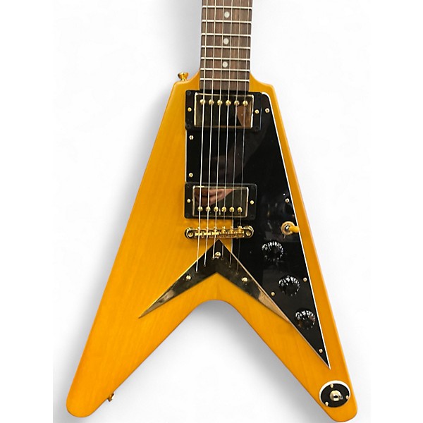 Used 2024 Epiphone 1958 Korina Flying V Vintage Natural Solid Body Electric Guitar