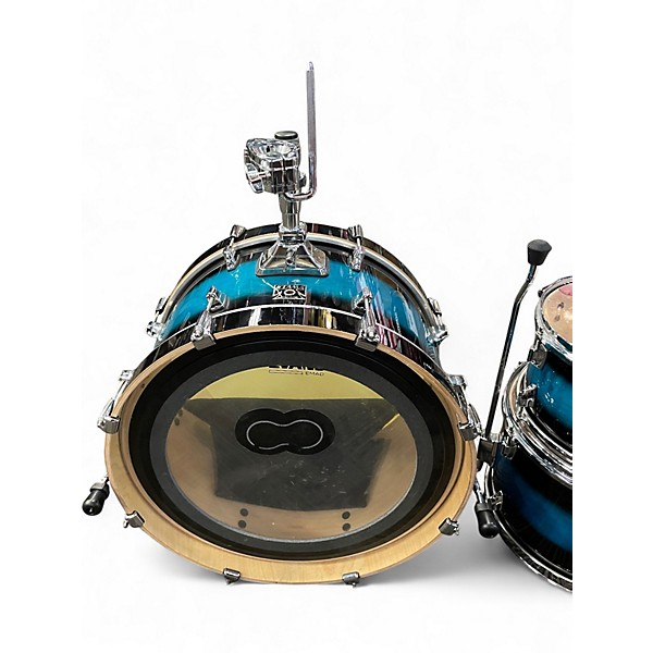 Used TAMA 3 Piece NEO-MOD MAPLE TURQUOISE TO BLACK Drum Kit