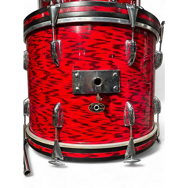 Vintage 1960s Slingerland 3 Piece SLINGERLAND RED TIGER Drum Kit