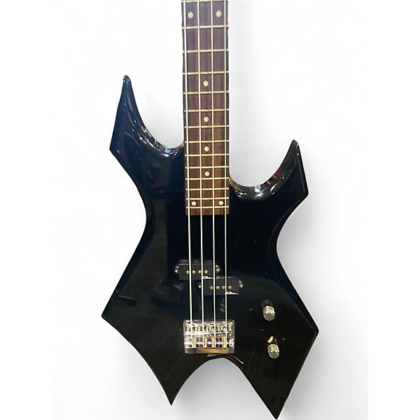 Used B.C. Rich Bronze Series Warlock Bass Black Electric Bass Guitar