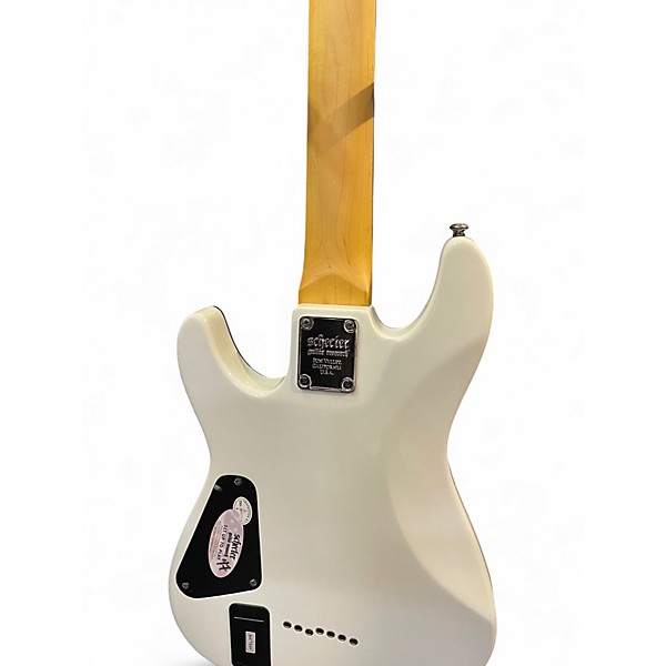 Used Schecter Guitar Research Demon 7 String Black and White Solid Body Electric Guitar