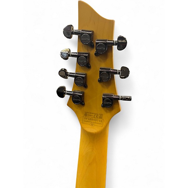 Used Schecter Guitar Research Demon 7 String Black and White Solid Body Electric Guitar