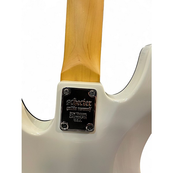 Used Schecter Guitar Research Demon 7 String Black and White Solid Body Electric Guitar